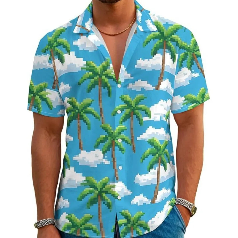 Men's T-shirts And Tank Tops Printed Short Sleeves Menswear Clothing Color Colorful Shirt Casual Cardigan Simple Style All-match