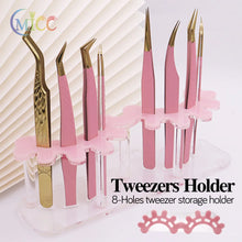 Acrylic Eyelash Tweezers Storage Rack Tweezer Organizer Holder Stand Eyelash Extension Tools Makeup Beauty Shelf 8 Holes