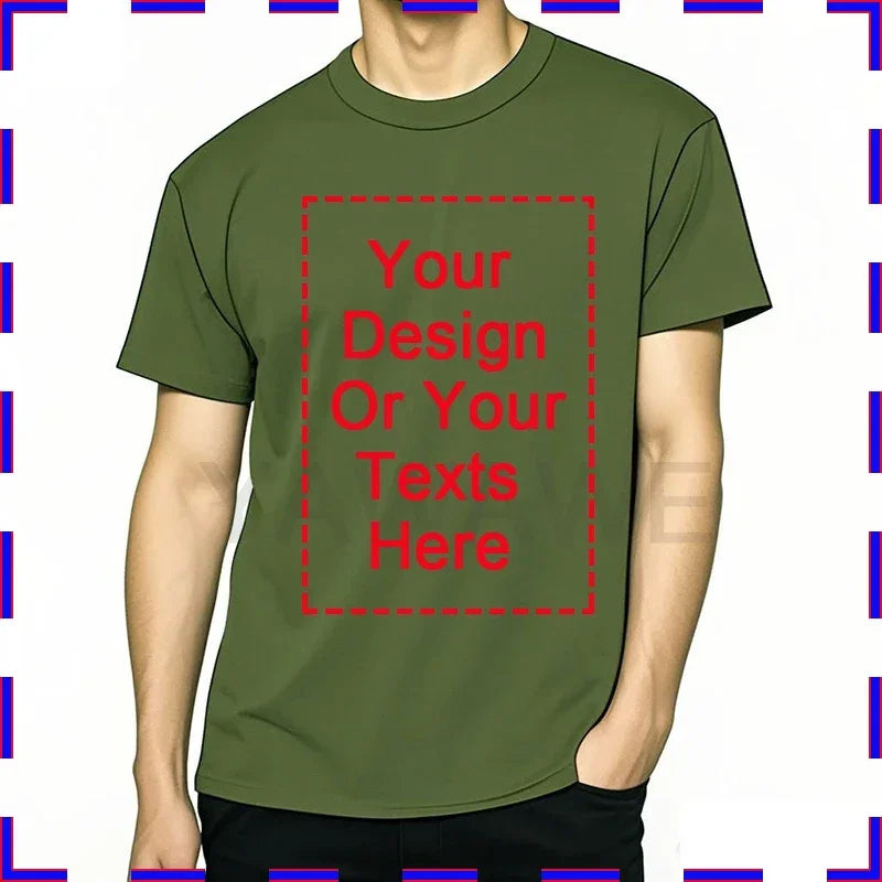 Customized Tee Shirt Your Text Here Premium Cotton Comfortable Men Tshirt Bigger Size O Neck Fashion Perfect Gift summer tees