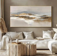 100% Handmade Abstract Oil Painting Original Gold Forest Landscape Wall Art Picture Large Mural For Home Living Room Decor Image