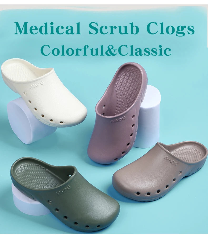 Doctor Scrub Clogs Light Nurse Slippers Medical Shoes Non-slip Dentist Surgical Shoes Soft Pet Hospital Scrub Clogs X09-05