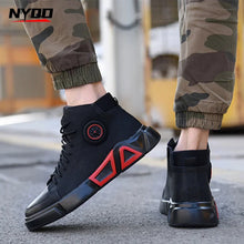 Bottes de neige montantes d'hiver pour moto, chaussures de sécurité imperméables, anti-écrasement et anti-perforation, baskets à embout en acier incassables