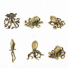 Brass Retro Octopus Cuttlefish Creative Marine Organism Office Desktop Ornament Accessories Small Tea Pet  Souvenir Gifts