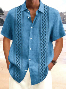 The 2025 summer new men's short-sleeved shirt is a casual and fashionable 3D printed streetwear