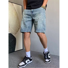 Men's Summer American High Street Denim Shorts Slim Fit 5-Point Casual Mid Pants Fashion Y1Y2 Style Cross-Border Hot Sale