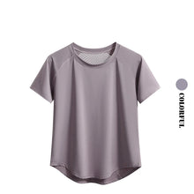 DRUR Yoga Tops Womens Breathable Quick Dry Short Sleeve Tee