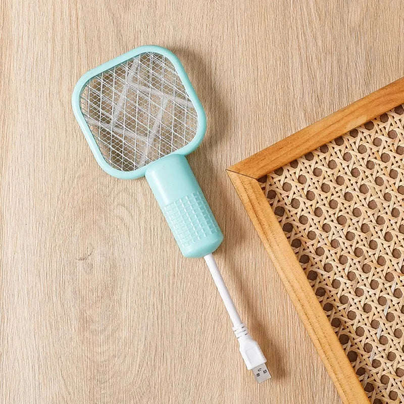 2-in-1 USB Mosquito Killer Lamp Electric Mosquito Swatter Purple Light Mosquito Trap Portable Insect Killer for Home Outdoor Cam