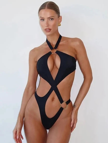 2026 Fashionable Women Two-Piece Swimsuit Adorable Chocolate Dot Design with Lace Detail Perfect for Beach Wear and Pool Parties