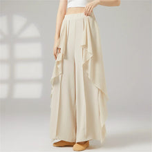 Women Wide Leg High Waisted Flowing Chiffon Dance Pants