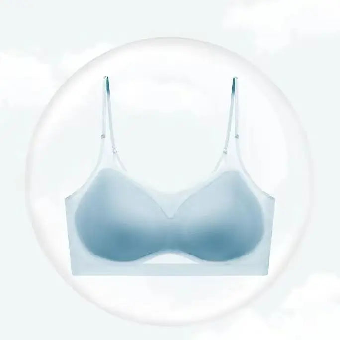 Push Up Bra for Small Chest 8cm Lift Wireless Bralette Seamless Ice Silk Comfort Full Coverage for Women