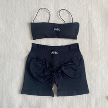 2 Pcs Strappy Bras Women Seamless Sports Yoga Short Set Gym Leggings Set Fitness Workout Adapt Seamless Strappy Sports Bras Set