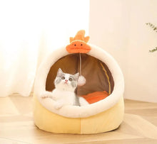 Lit pour chat à sommeil profond, lit pour animaux de compagnie en dessin animé, lit pour animaux de compagnie pliable, amovible et lavable, pour petit chien, tapis, sac, grotte, lit pour chats