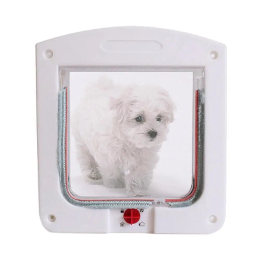 Pet Door 4 Way Locking Large Dog Cat Door Flap Install in Interior and Exterior Doors Weatherproof Pet Door for Wooden PVC Door