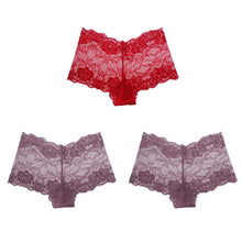 BZEL 3PCS Fashion Women's Panties Sweet Lace Female Boxers Hollow Out Sexy Lingerie Charming Underwear Soft Breathable Boyshorts