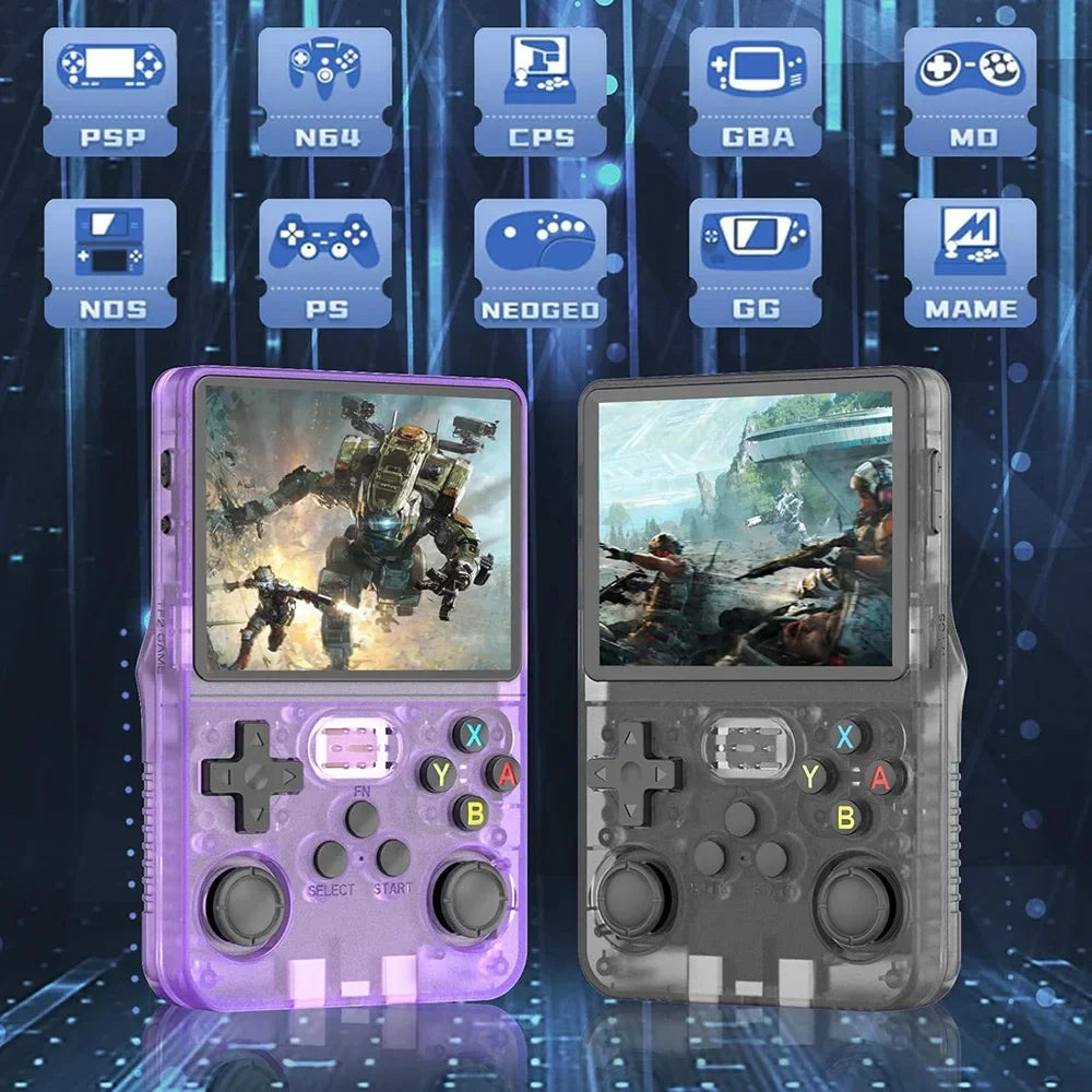 R36S Classic Retro Game Console with ARKOS System Video Games Single Card Portable Hand-held Gaming Console Kids Gift 3.5 Inch
