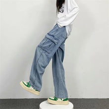 Oversize Streetwear Men's Baggy Jeans Y2K Cargo Wide Leg Pants Fashion Harajuku Hip Hop Loose Straight Korean Autumn Denim Pants