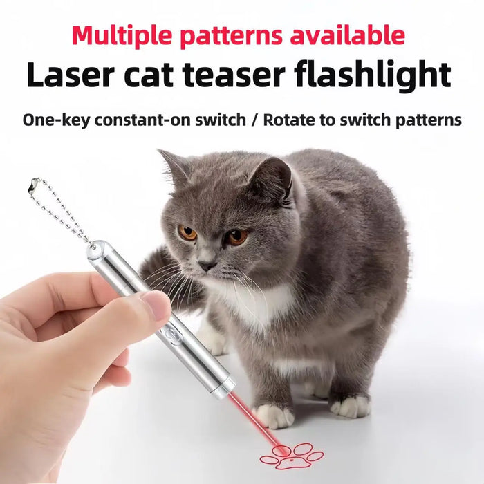 3-in-1 Laser Pen Cat Teaser, Purple Light Illumination Laser Infrared USB Moon Light Cat Toy