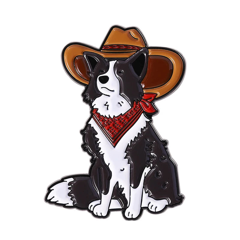 Cute Golden Retriever Border Collie Beagle Collie Enamel Pin Cartoon Pet Dog Animal Brooch Lapel Badge Jewelry Gifts For Friends