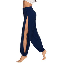 Pantalon de yoga à taille élastique et fente haute pour femme