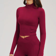 Yoga Long Sleeve Zipper Jacket Crop Tops Running Quick Dry