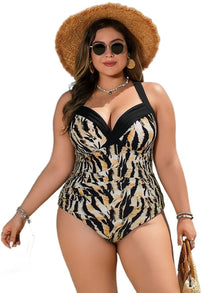 Plus Size High Waist Push Up Bikini Set L4XL Tummy Control