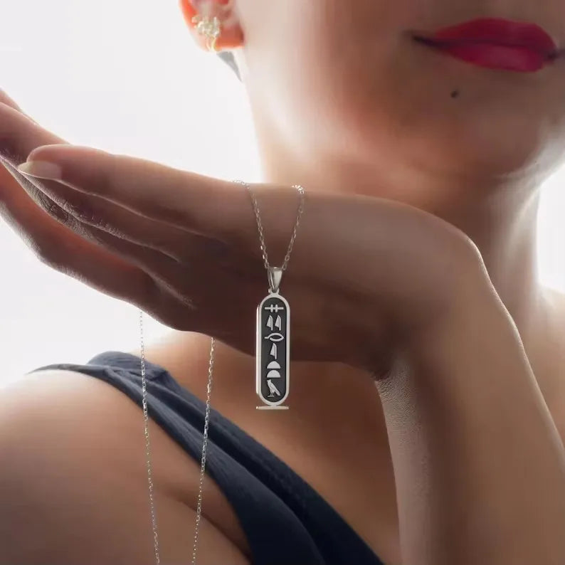 Sipuris Personalized Custom Egypt Symbols Name Necklace Retro Egyptian Hieroglyphs Ancient Egyptian Script Jewellery Gifts