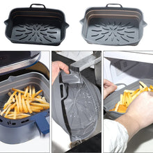 Silicone Air Fryers Oven Baking Tray Rectangle Oven Baking Tray Basket Reusable Liner Pizza Basket Mat Insert Dish Pan Accessory
