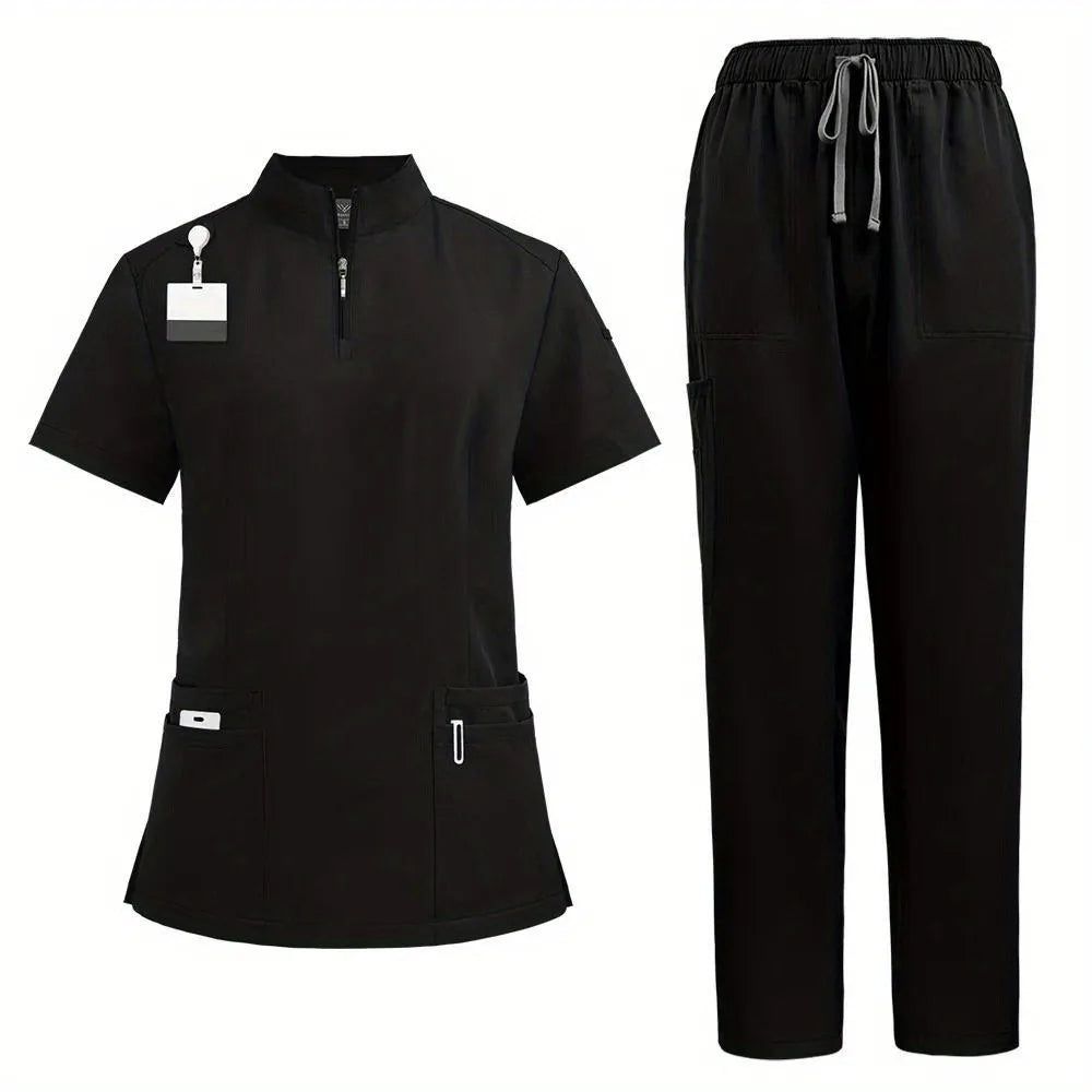 Surgical Uniforms Woman Man Scrub Set Medical Nurse Beauty Salon Workwear Clinical Scrubs Top + Pant Spa Doctor Nursing Tunic Su