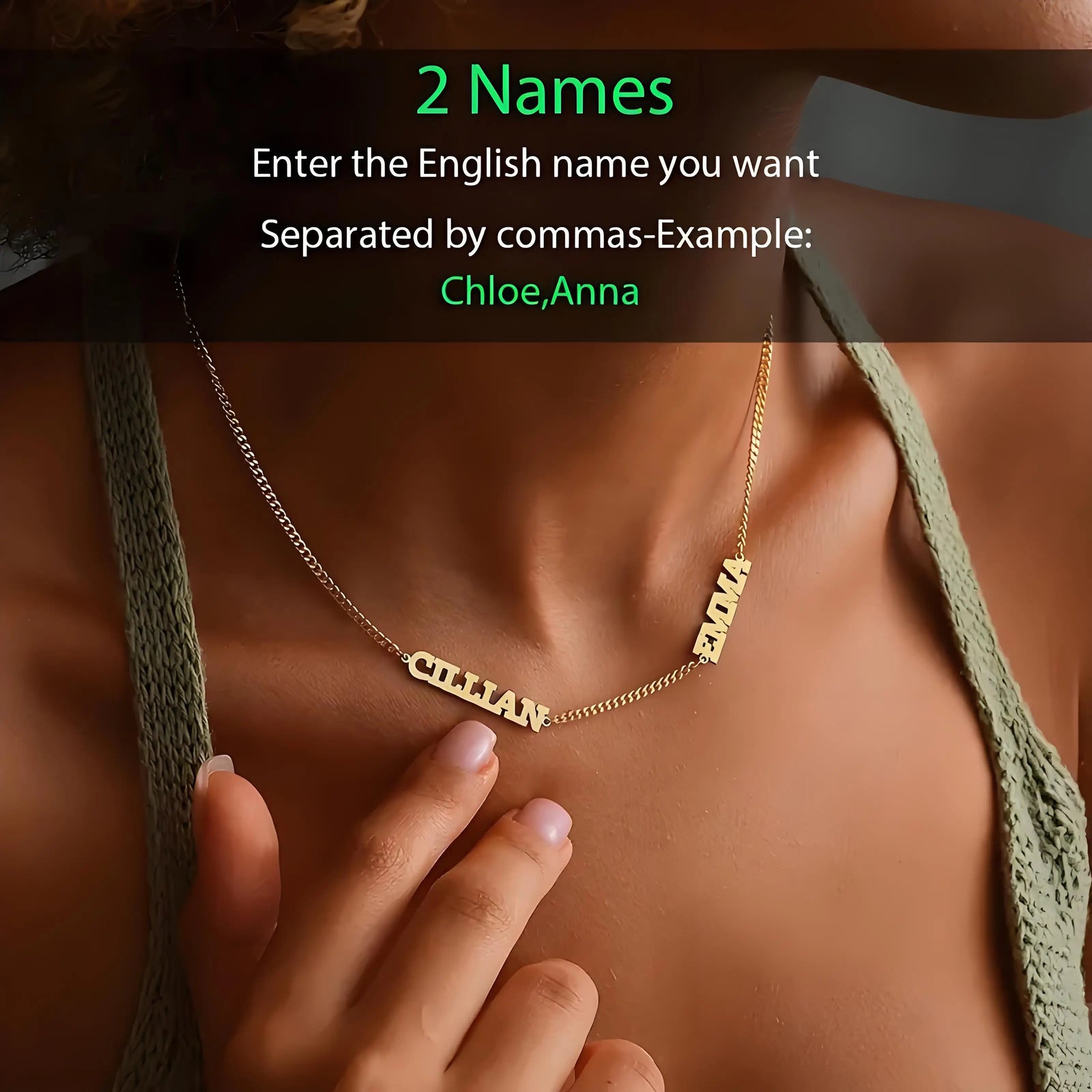 Personalized 18K Gold - Plated Multi - Name Necklace for Women, Custom 2 - 3 Names Bohemian Style, Ideal Gift for Mother's Day,