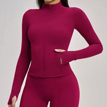 Women Stand Up Collar Zip Jacket Yoga Long Sleeve Gym Wear