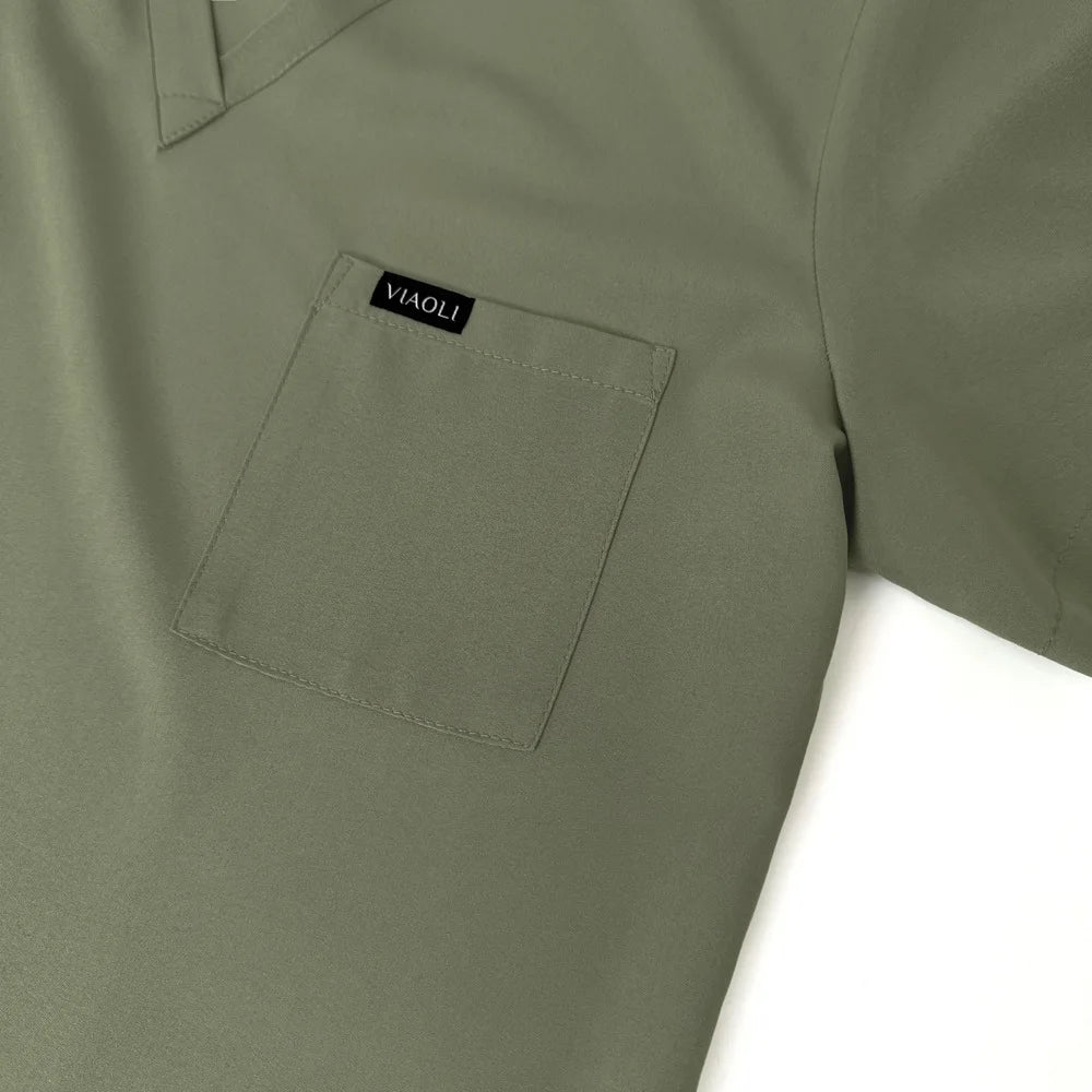 Unisex short sleeved surgical scrub set, skin care and operating room medical staff uniforms, isolation gowns