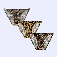 BANNIROU 3Pcs Women's Seamless Panties Briefs Sports Fitness Print Leopard Female Lingerie Intimates Underwear For Woman