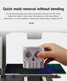 Plaque de construction magnétique PEI Texture 235x235 pour Ender 3, Elegoo Neptune 4 Pro, PET, PEO, PEY, plateau chauffant d'imprimante 3D en acier à ressort