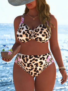Leopard Print Bikini for Middle Age Women Summer Beachwear