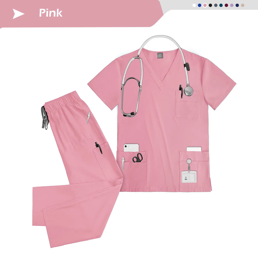 Scrub Sets Nursing Uniforms Medical Hospital Doctors Nurses for Women Men Clinical Sanitary Outfit Suit Beauty Salon SPA Uniform