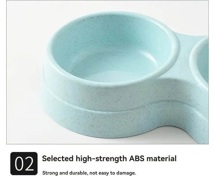 1 PCS Dual Bowl Stainless Steel Double Pet Bowls for Dogs and Cats - Non-Skid Base - Perfect for Food and Water - Easy to Clean