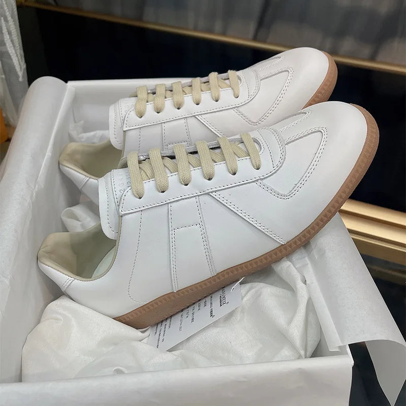 Retro GAT Sneakers Handmade Genuine Leather German Army Trainers Luxury Soft Flat Casual Shoes Men Women Spring Autumn Walking