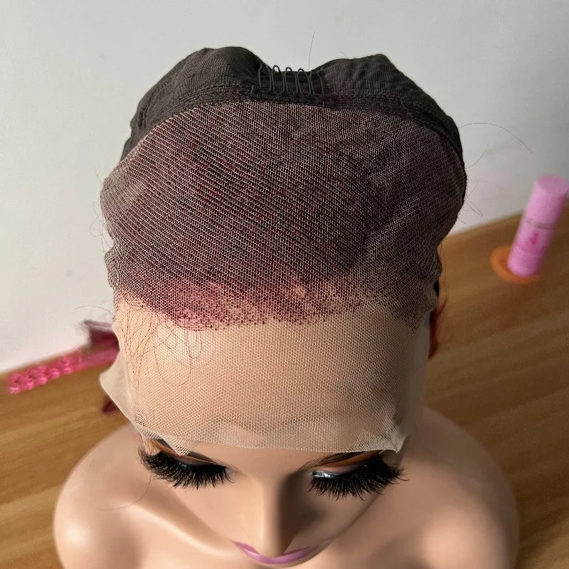 Premium 99J Straight Haman Hair 13x4 Ear To Ear Lace Frontal Wigs for Women #4 150% Density 8inches Brazilian Remy Hair Wigs