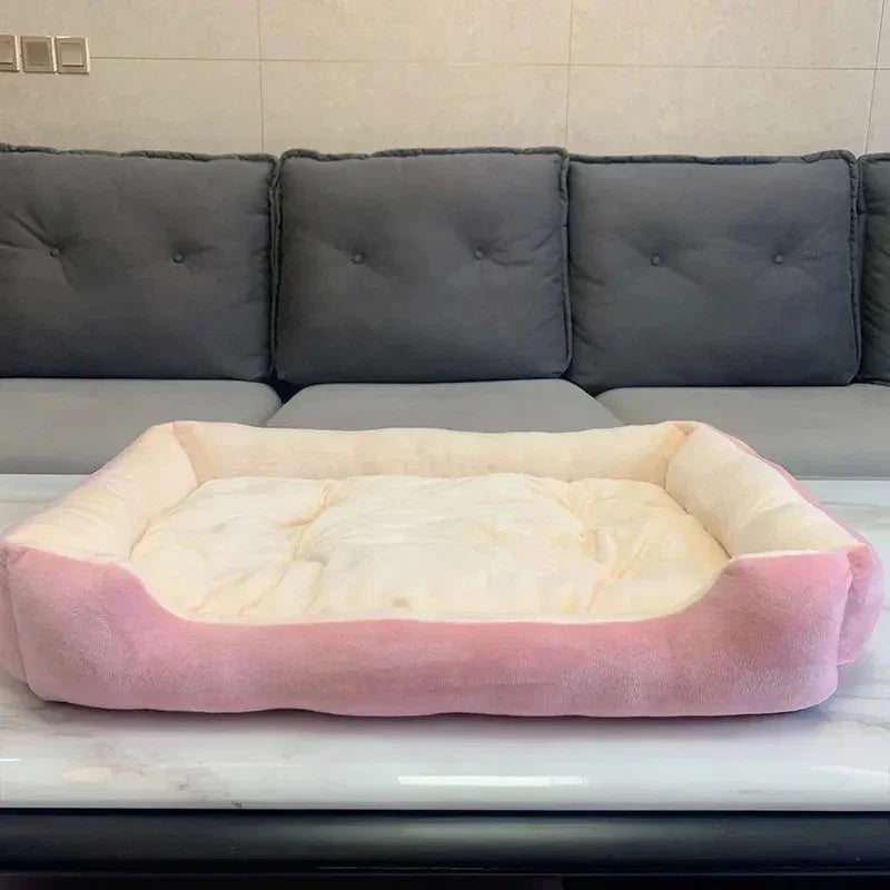 Large Plush Dog Bed & Cat Mat, Deep Sleeping Warm Soft Cushion, Calming Pet House for Small Dogs, Puppy, Chihuahua