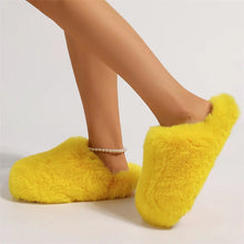 Winter Warm Fluffy Clogs Slippers Women Eva Fashion Fur Slippers For Woman Non Slip Home Slides Soft Faux Fur Fuzzy Slippers