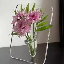 Frame Flower Vase - Clear Acrylic Vase For Flowers, Modern Art Vases For Home Decor, Decorative Vases For Desktops Bookshelf