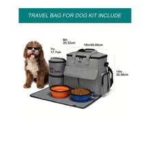 Large 6 PCS Airline Approved Dog Travel Bag Set Weekend Pet Travel Organizer with Multi-Function Pockets for Supplies