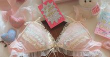Japanese Lolita Princess Lingerie Women Pure Desire Cake Layer Lace Mesh Cotton Crotch Party Bra Panty Set Cute Comfortable Soft