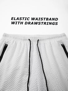 Mens Seersucker Beach Shorts With Mesh Liner Quick Dry