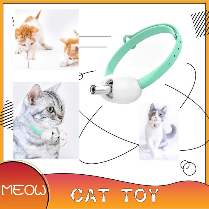 Smart Laser Tease Cat Collar Electric USB Rechargeable Pointer Kitten Automatic Toys Interactive Training Pet Accessories Goods