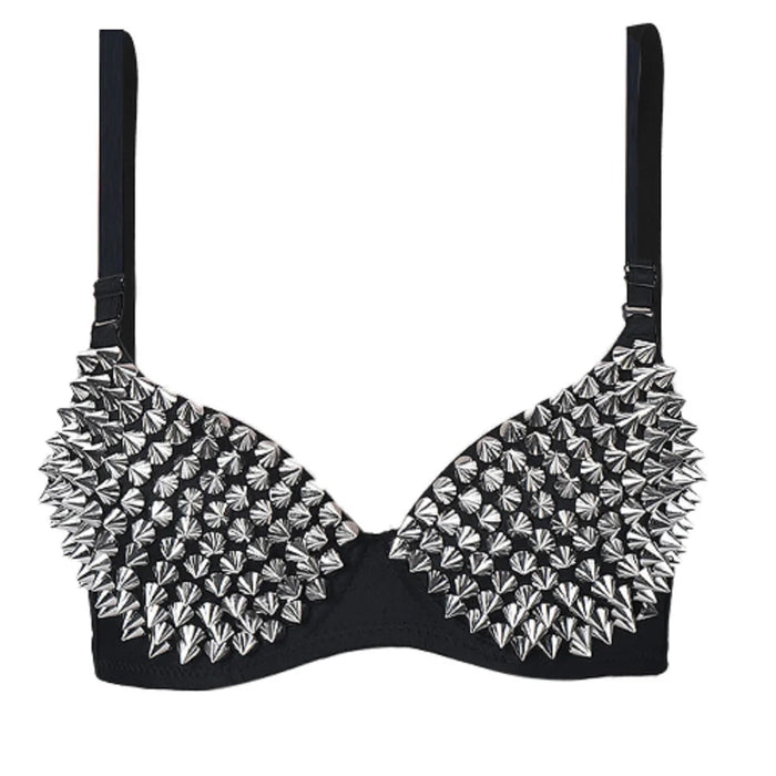 Nouvelle lingerie sexy, soutiens-gorge pour femmes, haut de soutien-gorge steampunk à clous, sans armatures, haut de mode pour soirées et clubs, sous-vêtements féminins