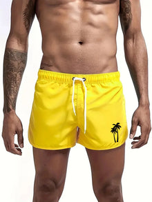 Men's Beach Shorts, Urban Swimwear with Print, Casual Running Pants, Lightweight Quick Drying Shorts for Swimming, Surf, Summer