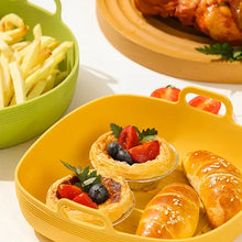 New Silicone Air Fryers Oven Baking Tray Basket Reusable Airfryer Pan Liner Mold Pizza Mat Replacement Grill Pan Accessories