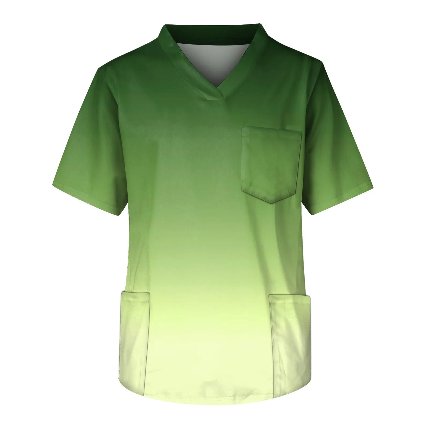 Men 's Nurse Uniforms Pet Shop Doctor Set Medical Dentist Overalls Summer Lab Workwear Short Sleeve Gradient Print Nursing Top
