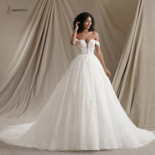 BEPEITHY Customized Glitter Princess Ivory Wedding Dresses For Women Sleeveless Shinny Lace V Neck Bride Ball Bridal Gown 2025